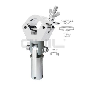 ABZ-31 Abrazadera de aluminio con macho macizo de acero ø 45 mm.  Para tubo de ø 45-52 mm (750 kg)