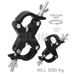 Abrazadera doble giratoria (360º) (aluminio) WLL500 kg – Ref. ABZ-30/N